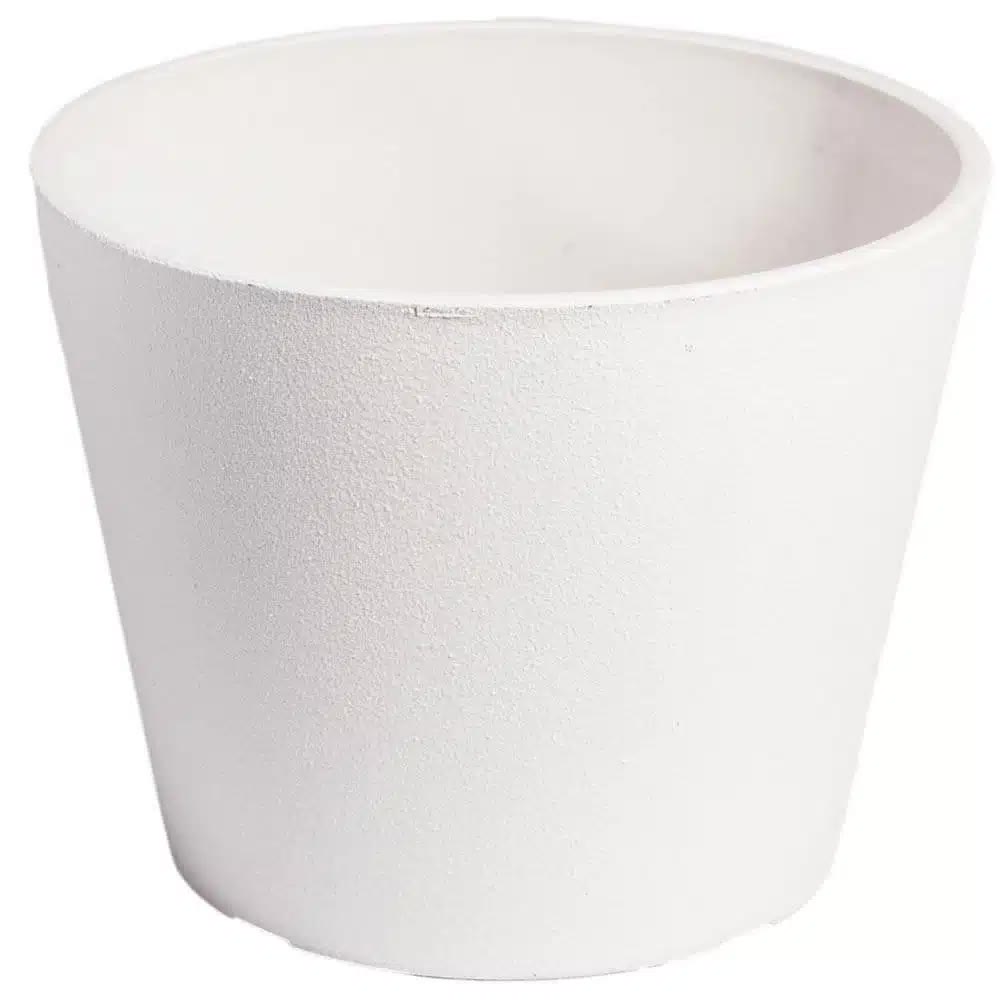 White 25cm faux planter pot from Faux Flora, perfect for home and garden artificial plant displays.