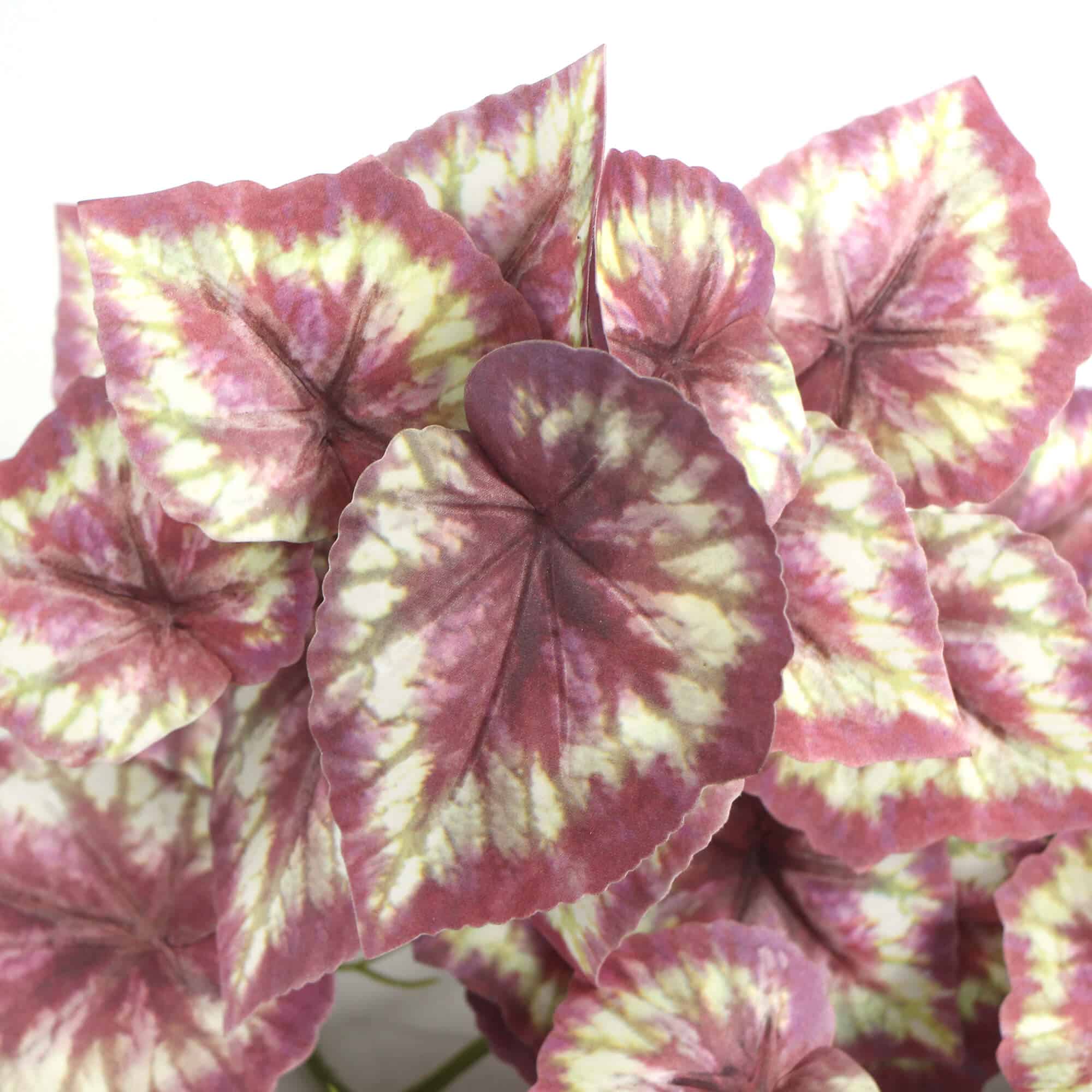 Artificial red variegated hanging tropical ginger plant by Faux Flora, 45cm tall, lush red and green foliage for home and garden decor.