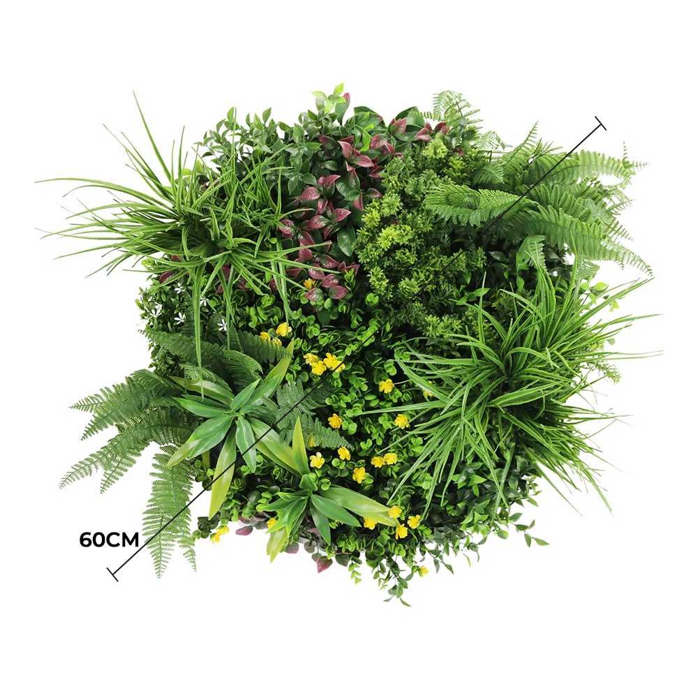 Black 60cm artificial wall fern art by Faux Flora, UV resistant country-style wall decor for home or garden.