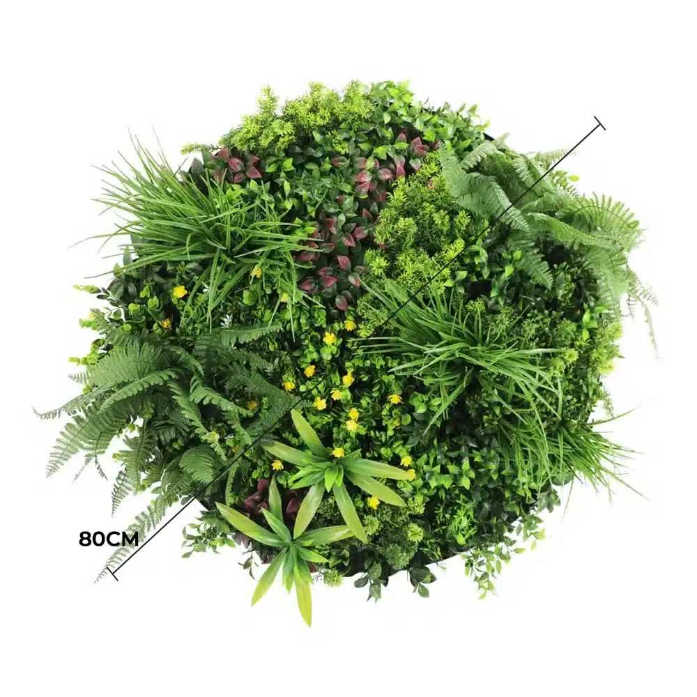White 80cm artificial wall fern art by Faux Flora, UV resistant indoor and outdoor decorative wall plant for home or garden.