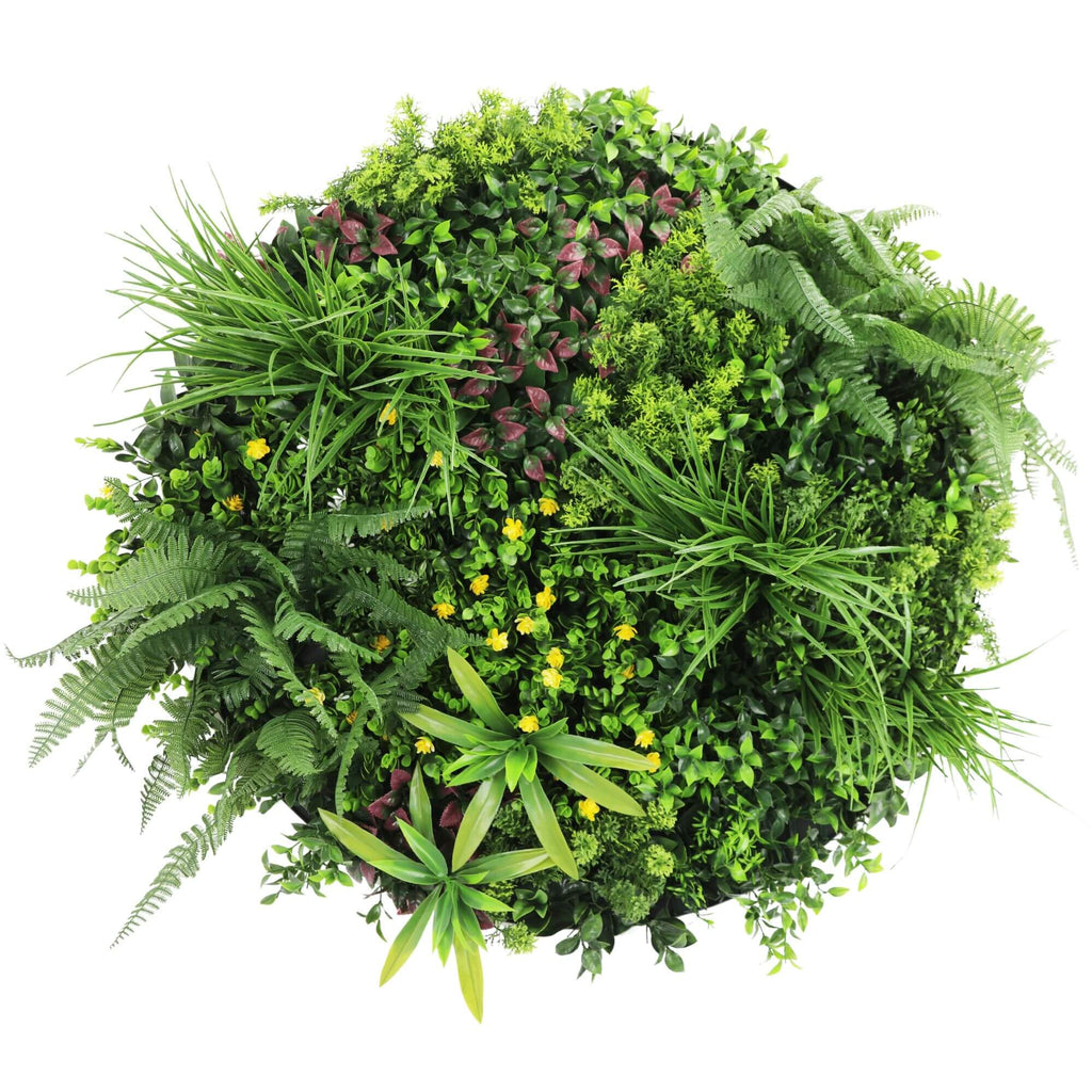 White 80cm artificial wall fern art by Faux Flora, UV resistant decorative wall plant for home and garden decor.