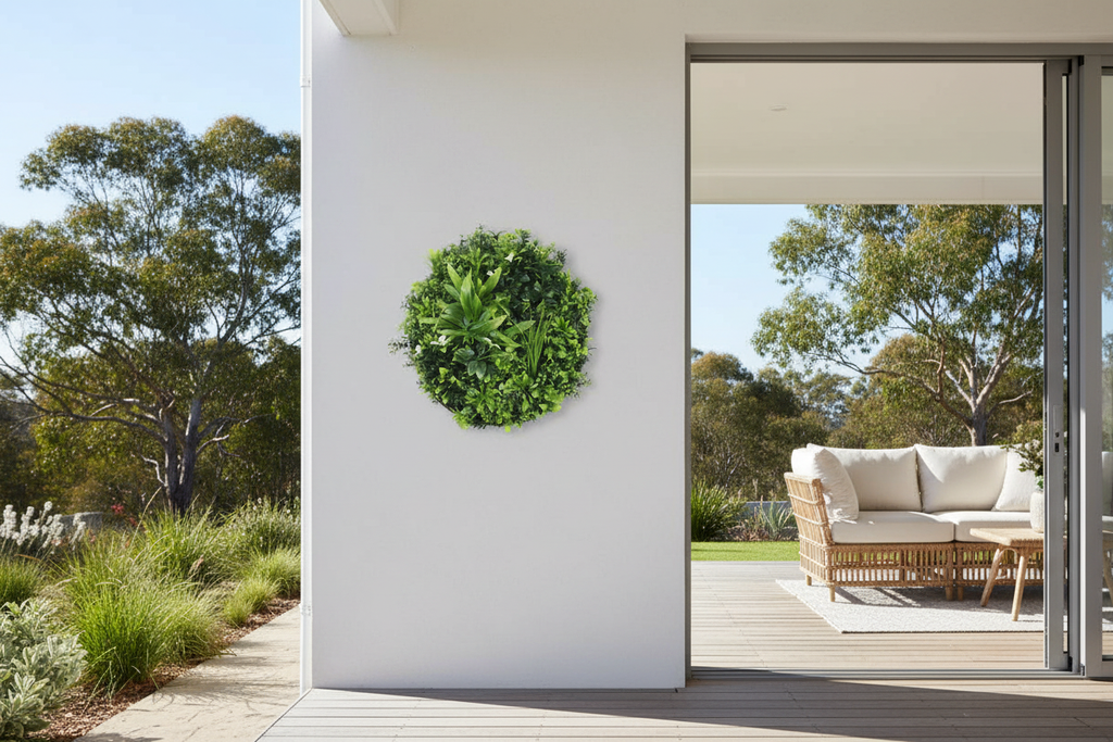 Alfresco – disc on rendered exterior wall