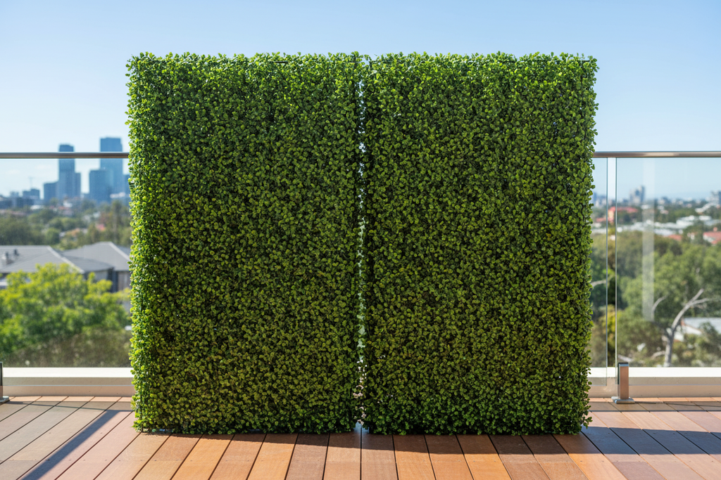 Balcony – two hedge units as privacy screen