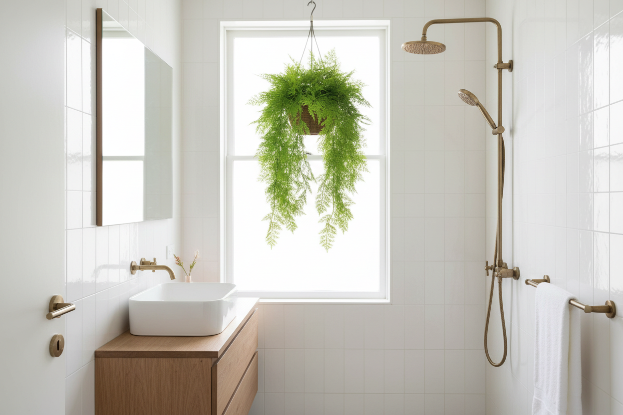 Bathroom – basket backlit by window light