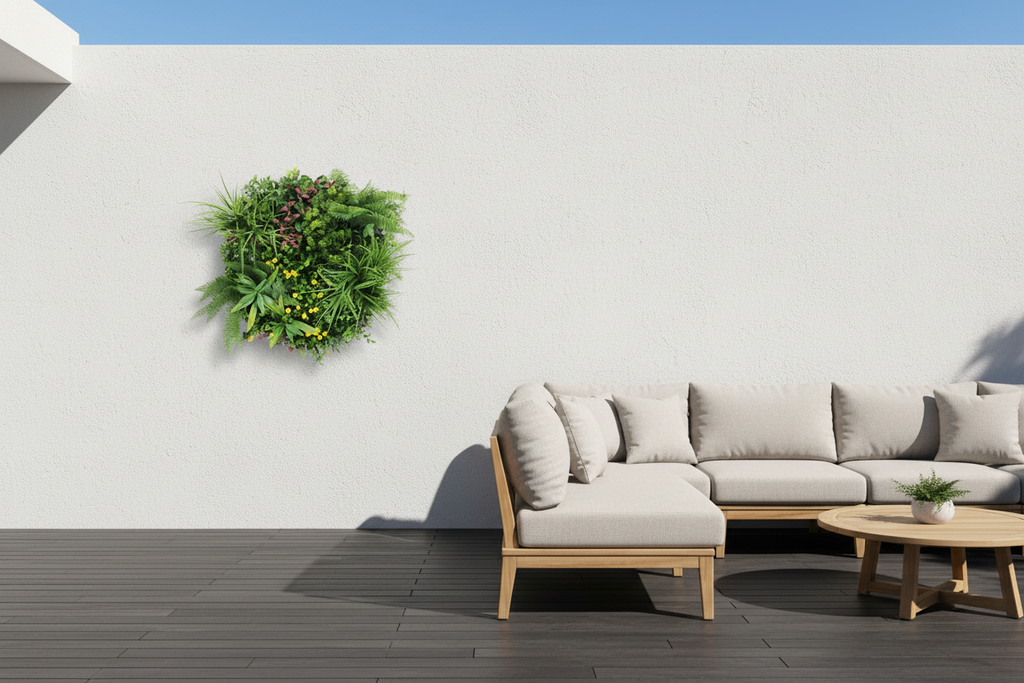 Black Wall Disc Art on Modern Australian Alfresco