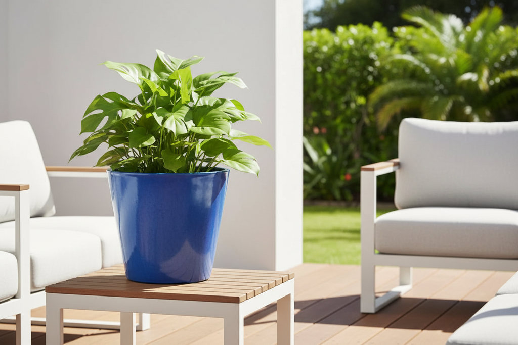 Blue Gloss Pot – Alfresco