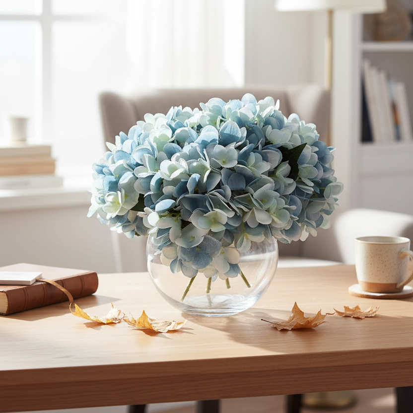Blue Hydrangea Office Portrait