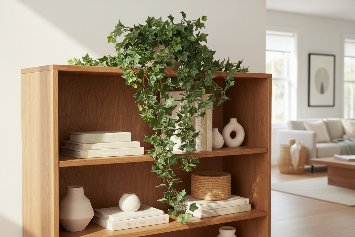 Bookshelf cupboard drape