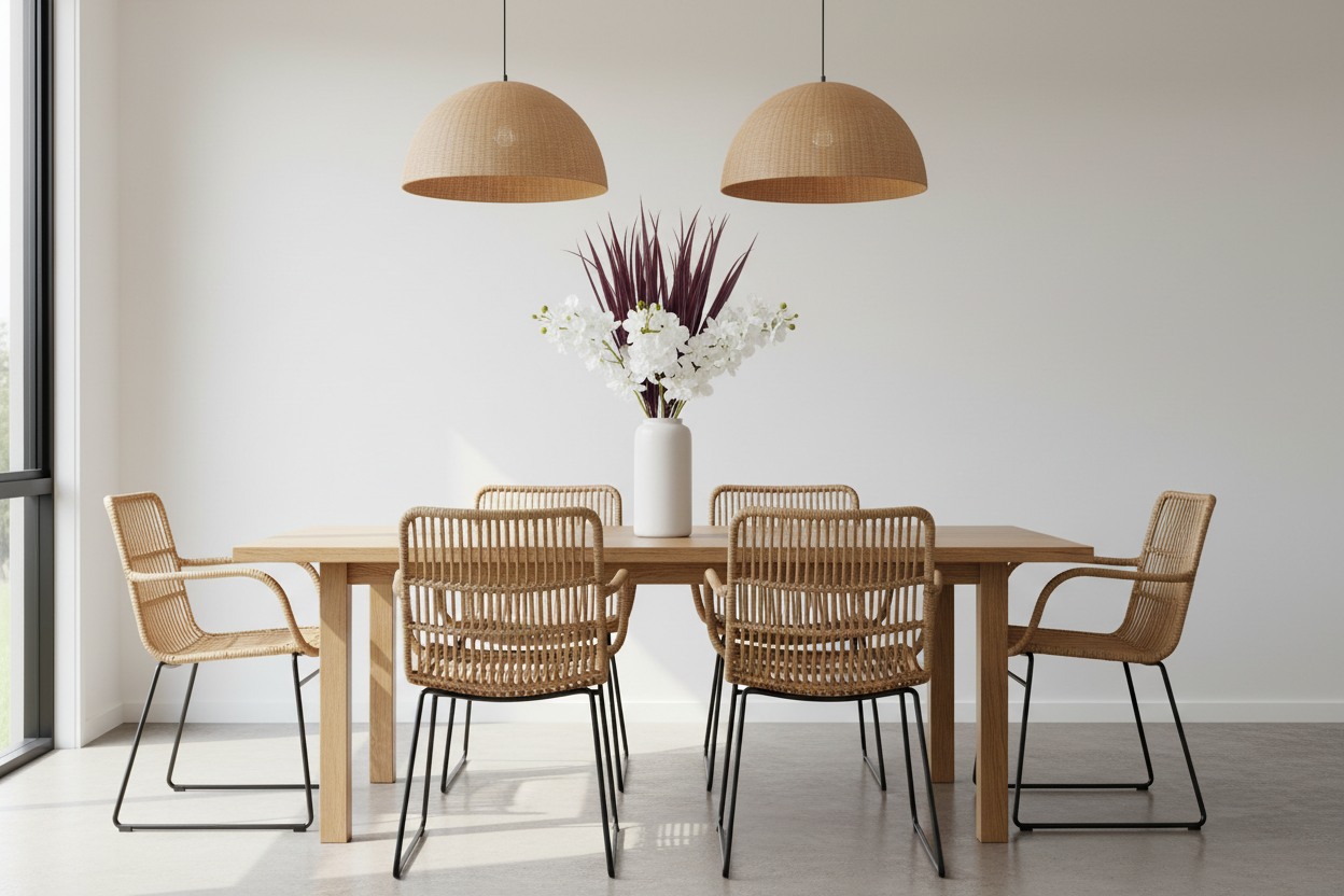 Burgundy grass dining table