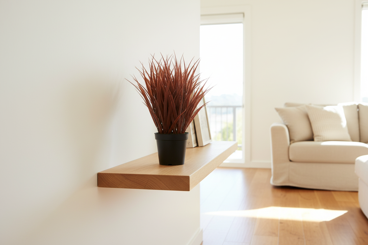 Burgundy Grass Pot in Modern Australian Living Room