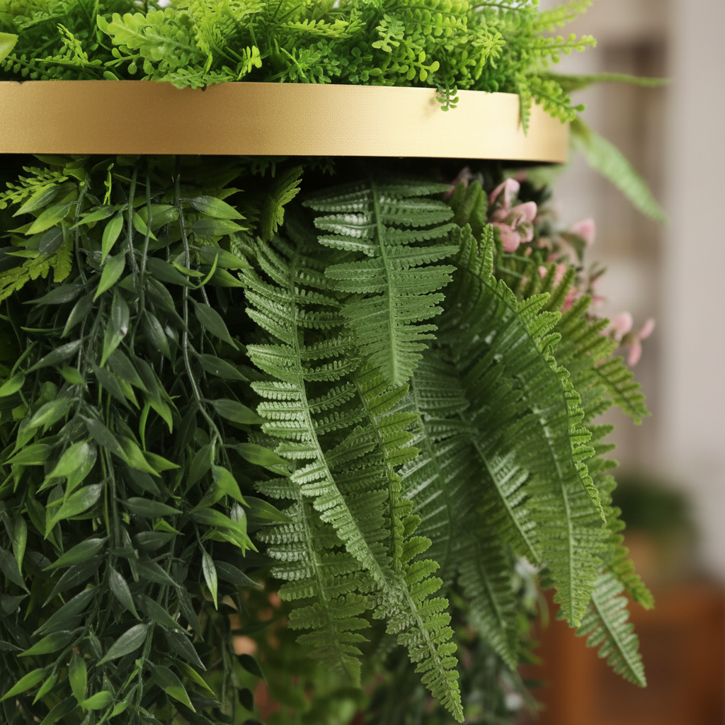 Close-up brushed gold detail