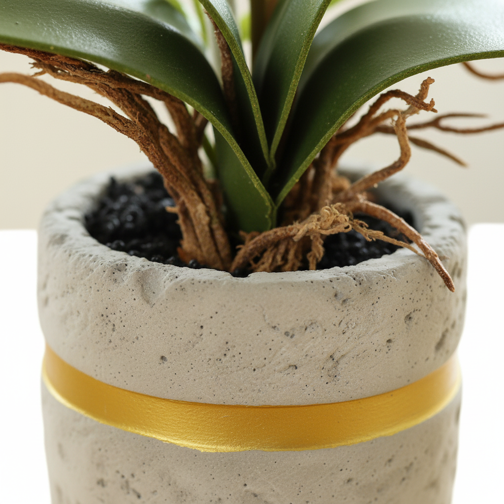Close-up detail - cement pot