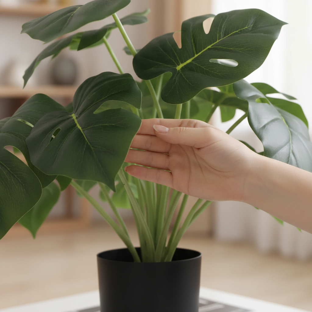 Close-up hand leaf attachment