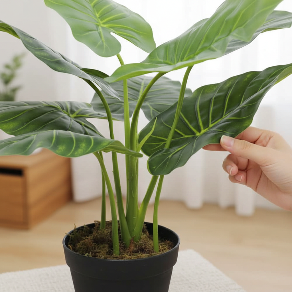 Close-up hand leaf attachment
