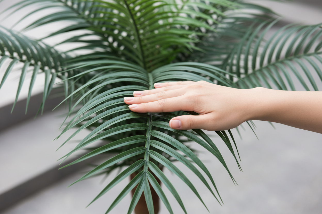 Close-up - Hand on Frond