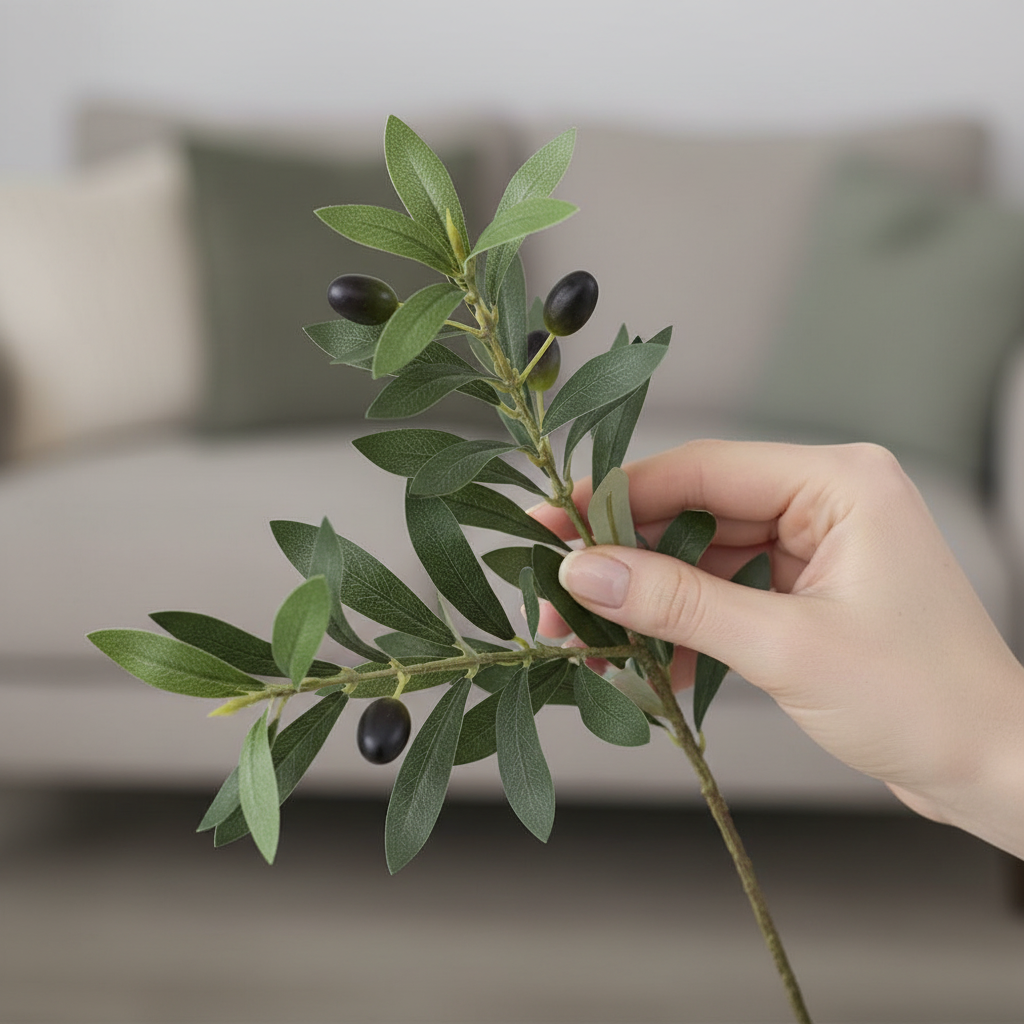 Close-up with hand - Olive Tree