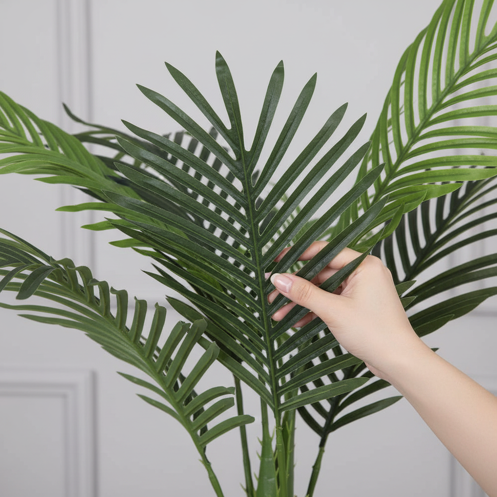 Close-up with hand - Palm Tree