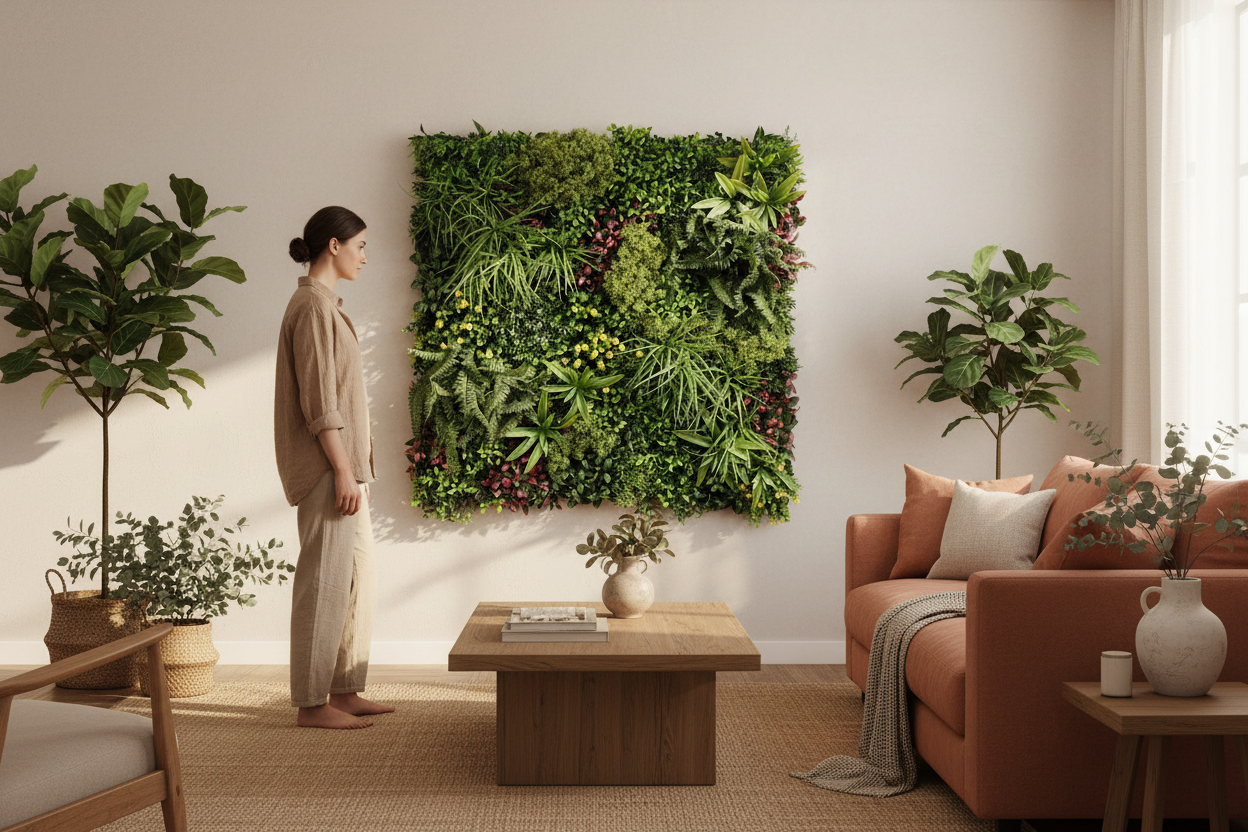 Country Fern Panel Living Room