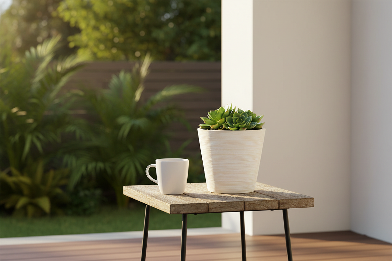Cream Engraved Pot – Balcony
