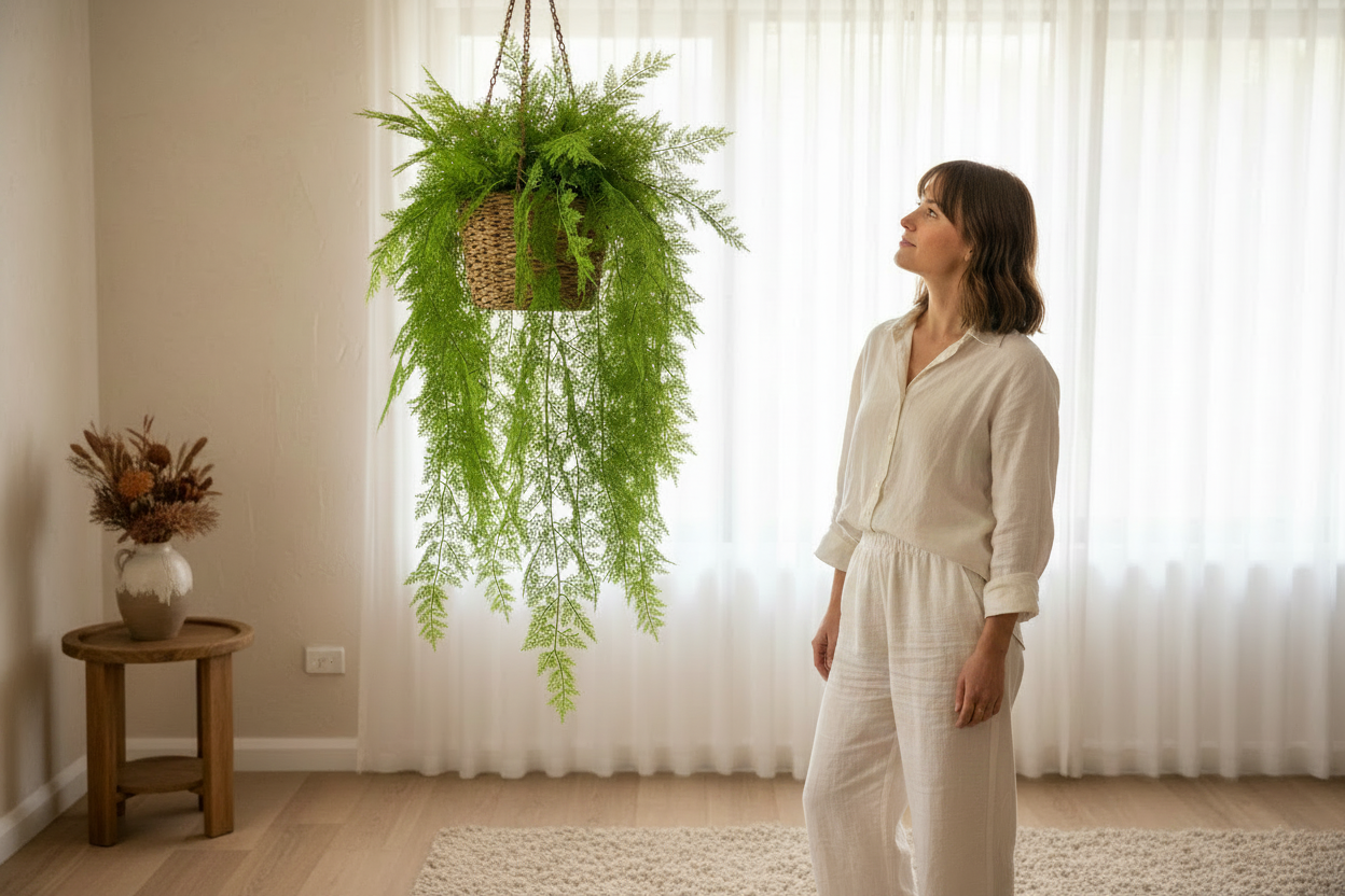 Dense Maidenhair Fern Living Room
