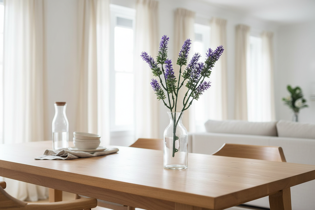 Dining table lifestyle – hero lavender stem