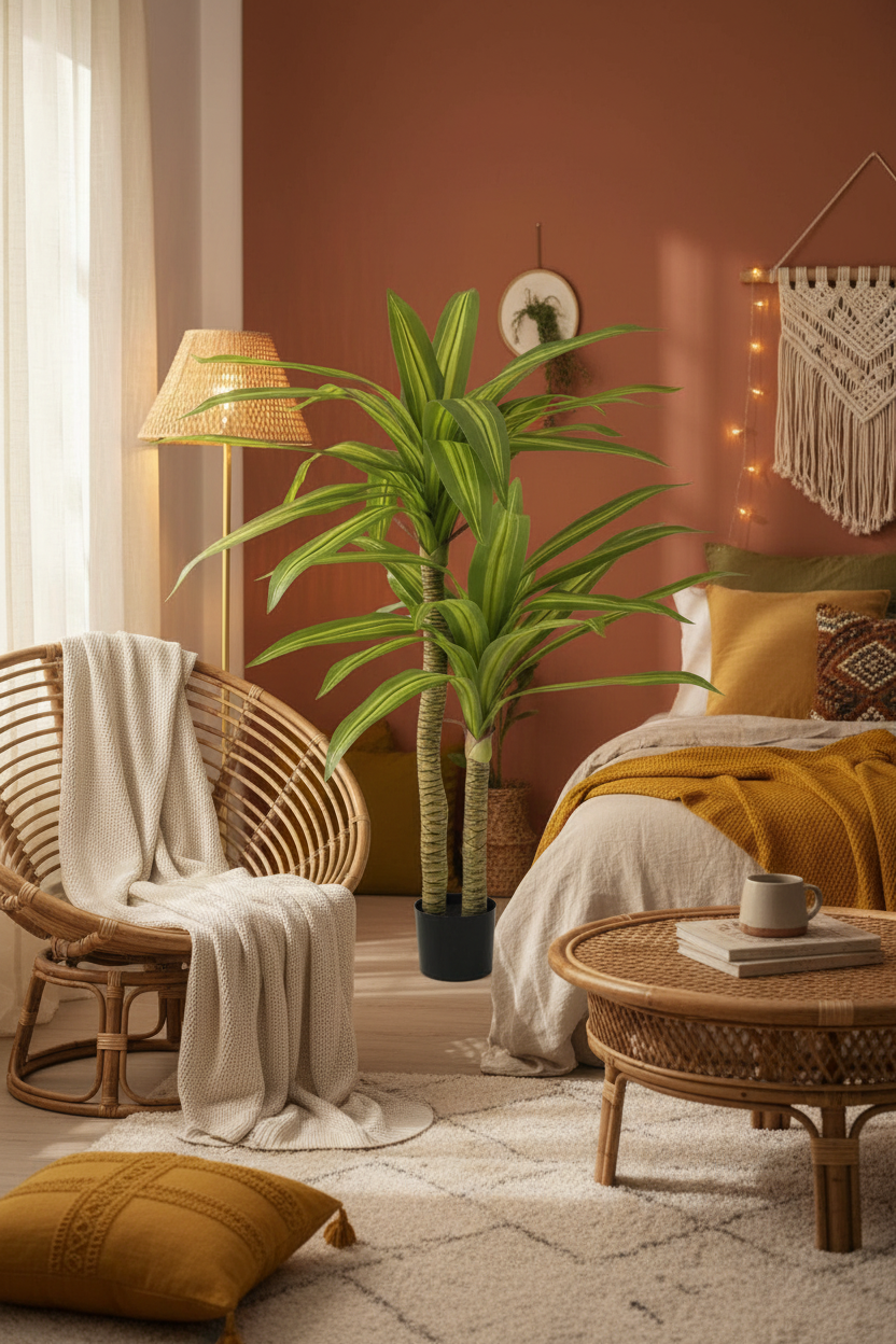 Dracaena Tree - Bohemian Bedroom