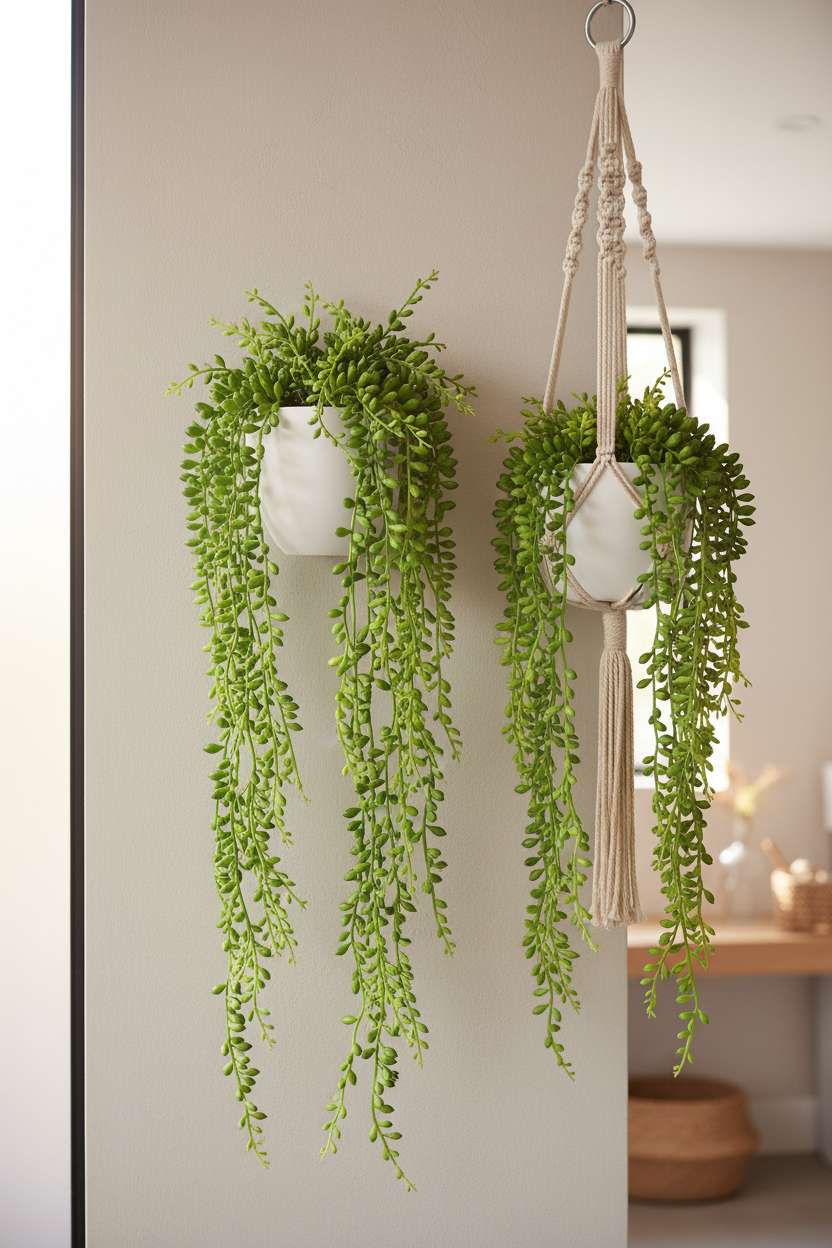Dual wall planter macramé