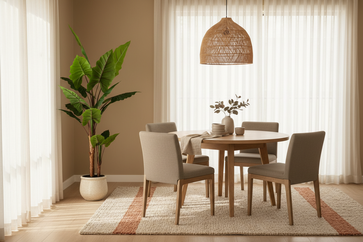 Elephant Ear Palm in Modern Australian Dining Room