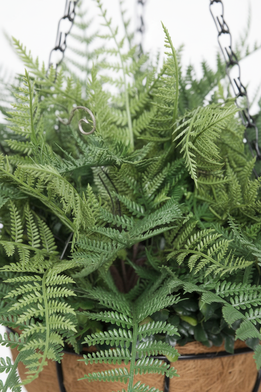Fern Hanging Basket - Foliage Close-up