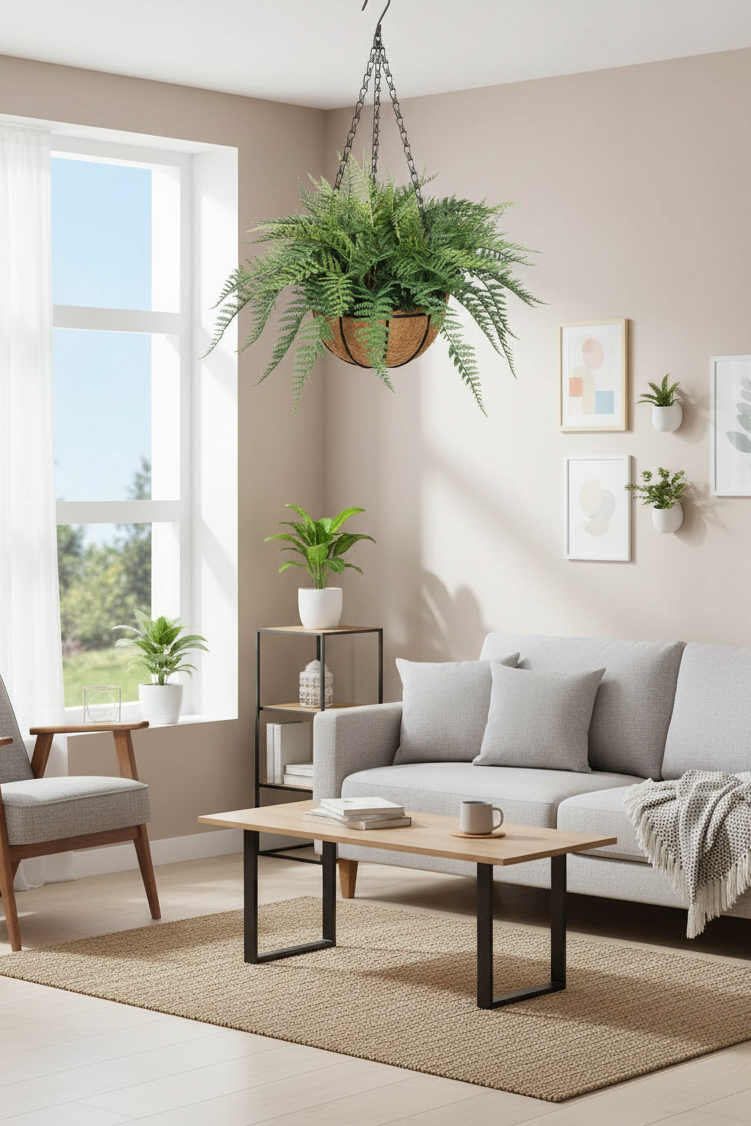 Fern Hanging Basket - Indoor Living Room