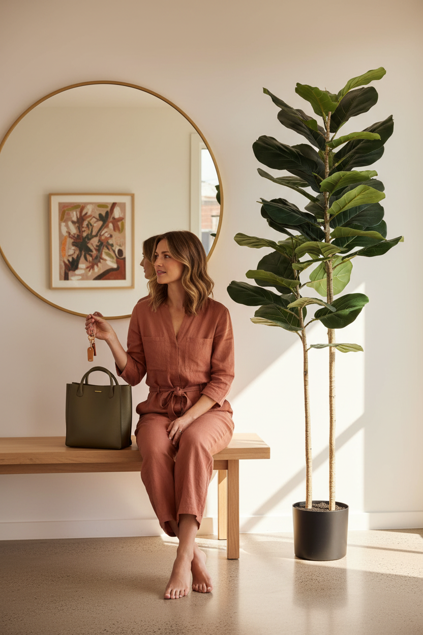 Fiddle Leaf Tree - Entryway Seated Lifestyle