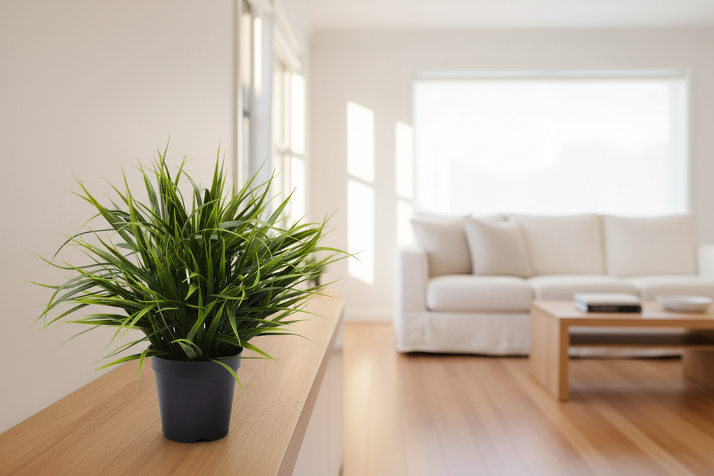 Green Grass Pot in Modern Australian Living Room
