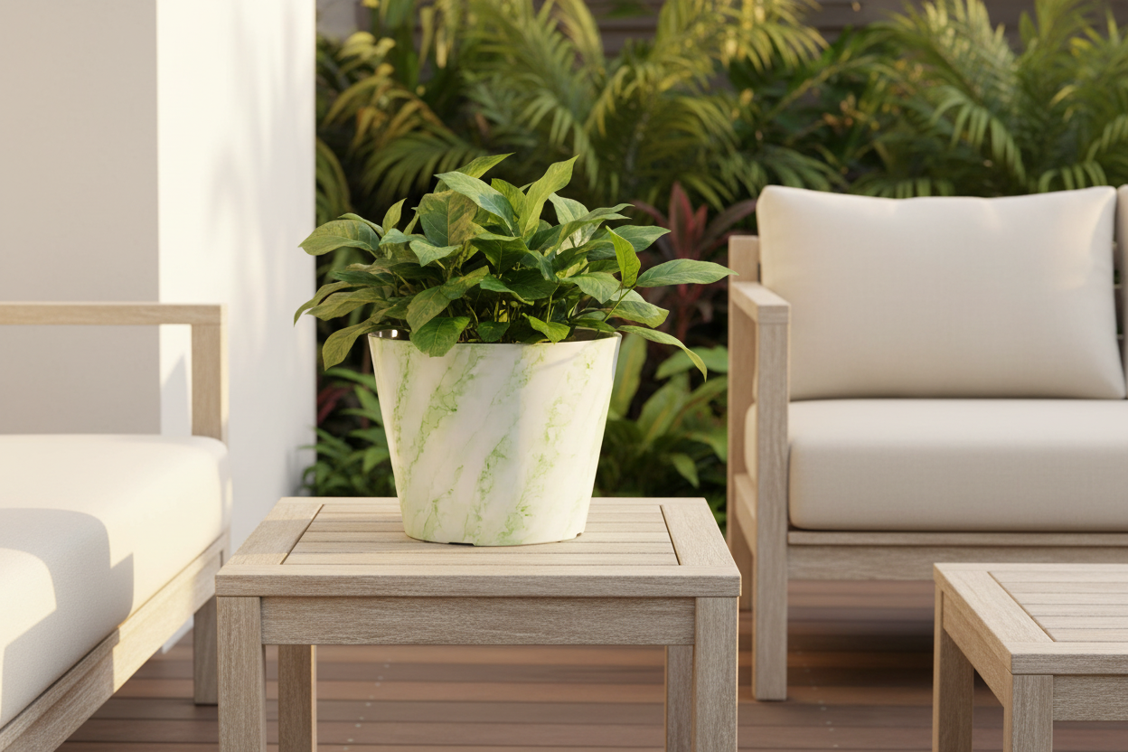 Green Marble Pot – Alfresco