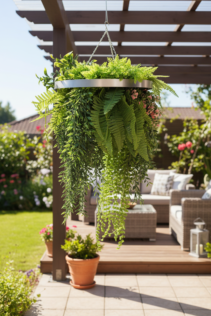 Hanging Plant Silver - Outdoor Patio
