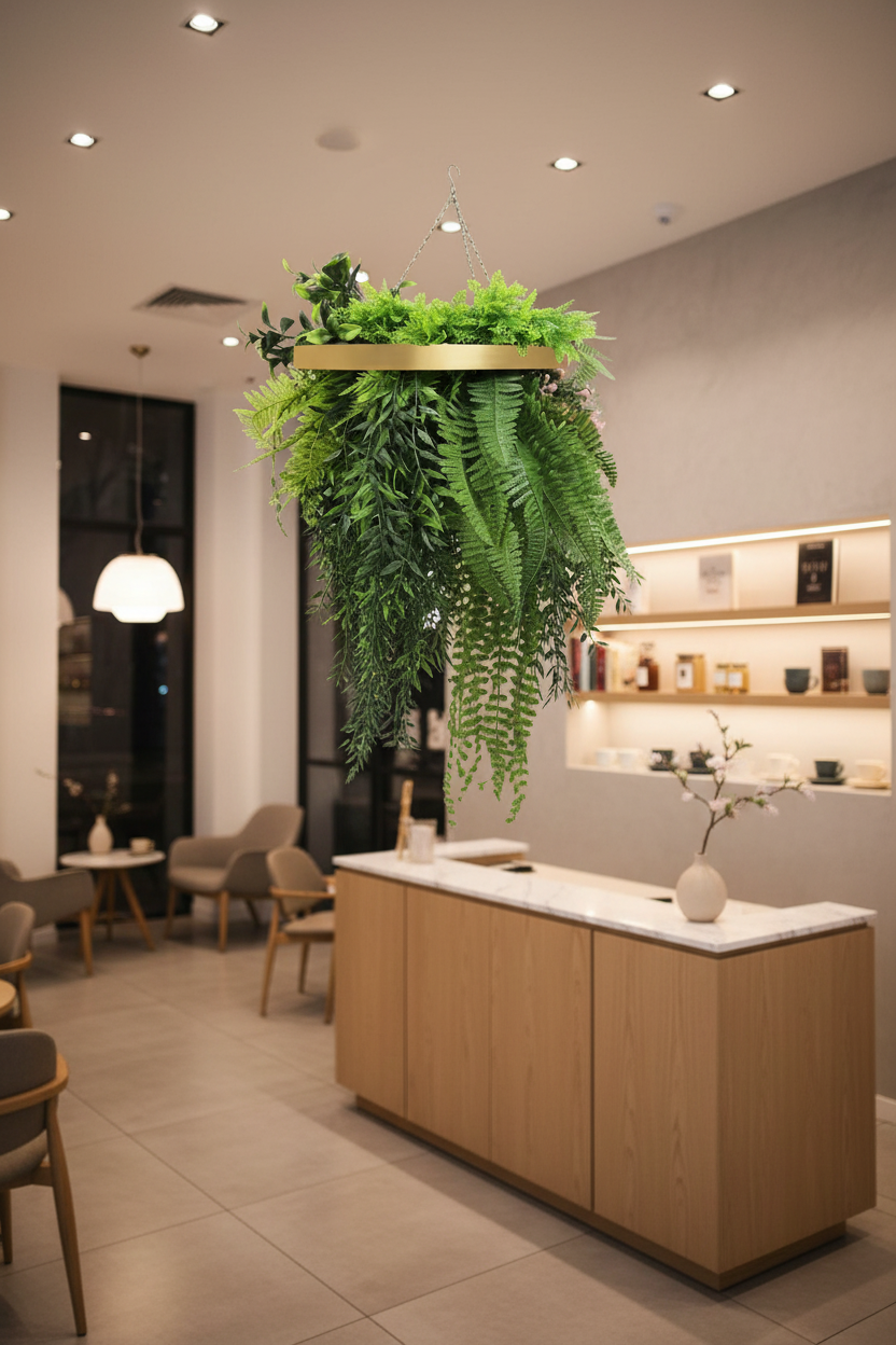 Hanging Plant UV - Café Setting