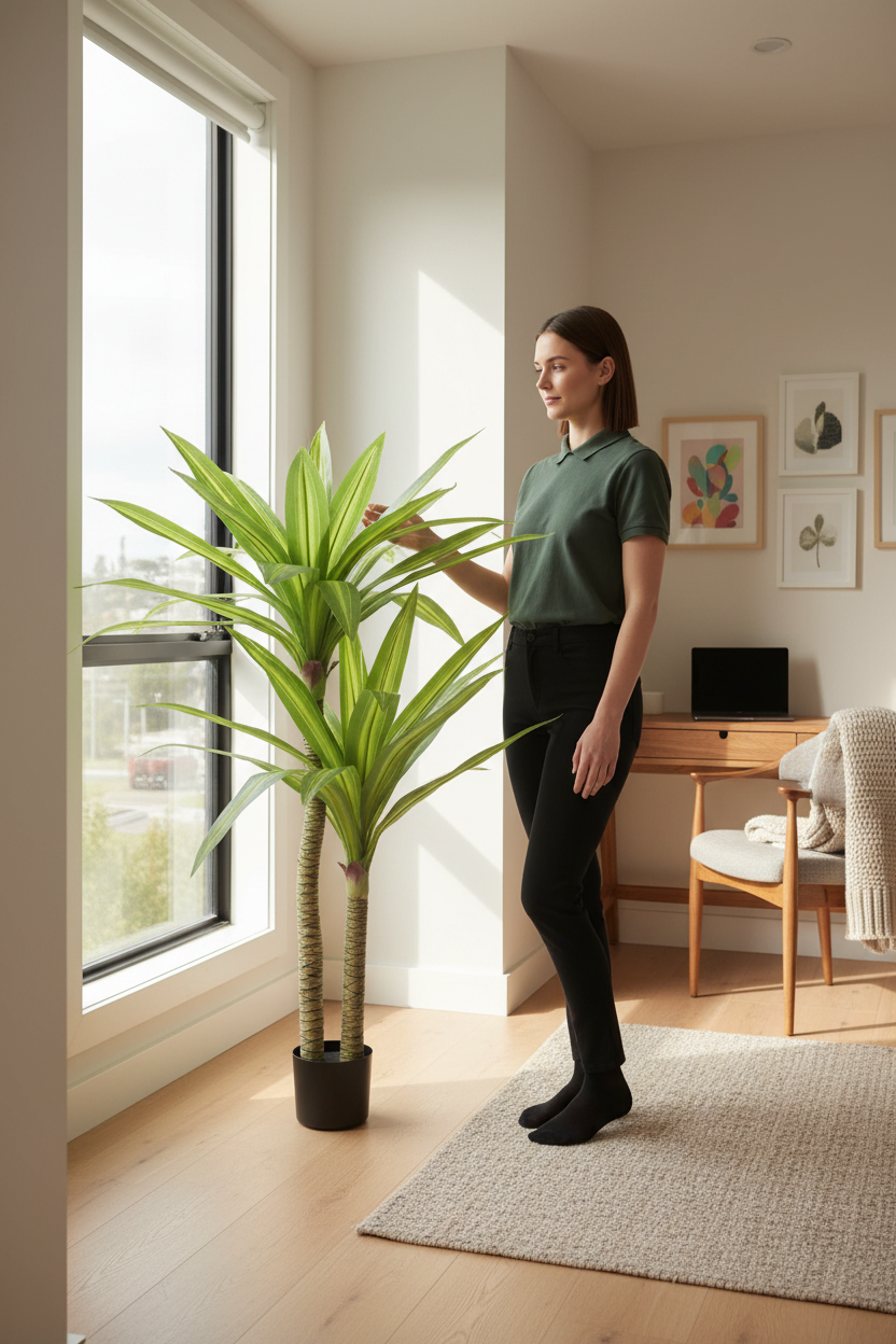 Home office - cane dracaena