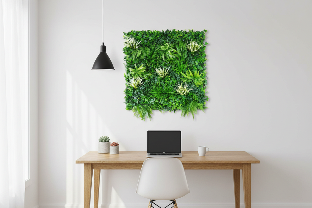Home office – panel as studio feature wall