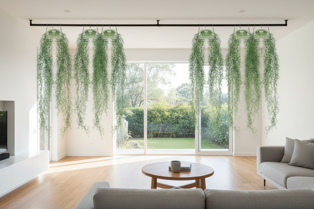Living room – vines framing a large window