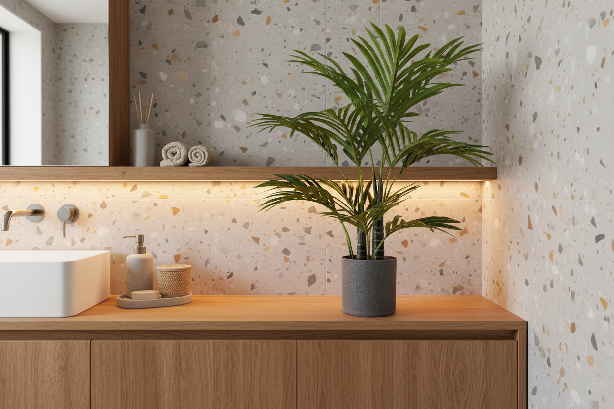 Mini Palm in Modern Australian Bathroom