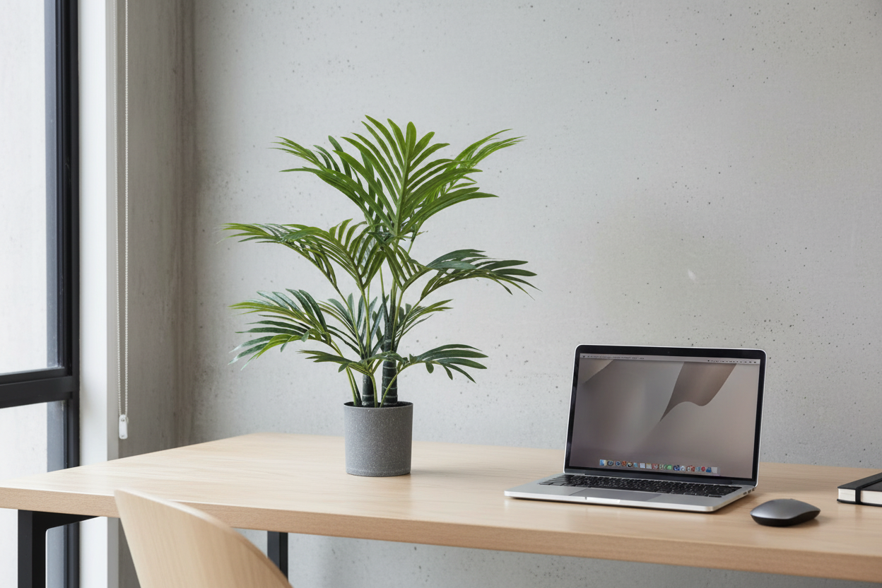 Mini Palm on Modern Australian Home Office Desk