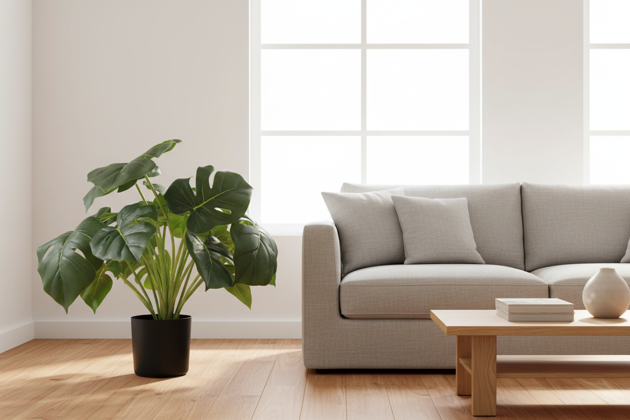 Monstera Deliciosa in Modern Australian Living Room