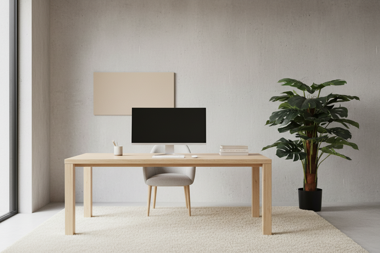 Monstera in Modern Australian Home Office