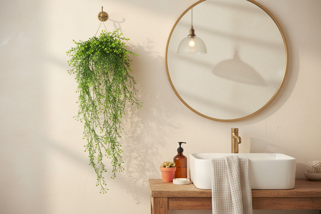 Natural Green Hanging Plant Bathroom