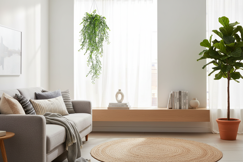 Natural Green Hanging Plant Living Room
