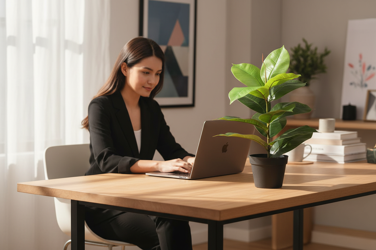 Office desk person scale