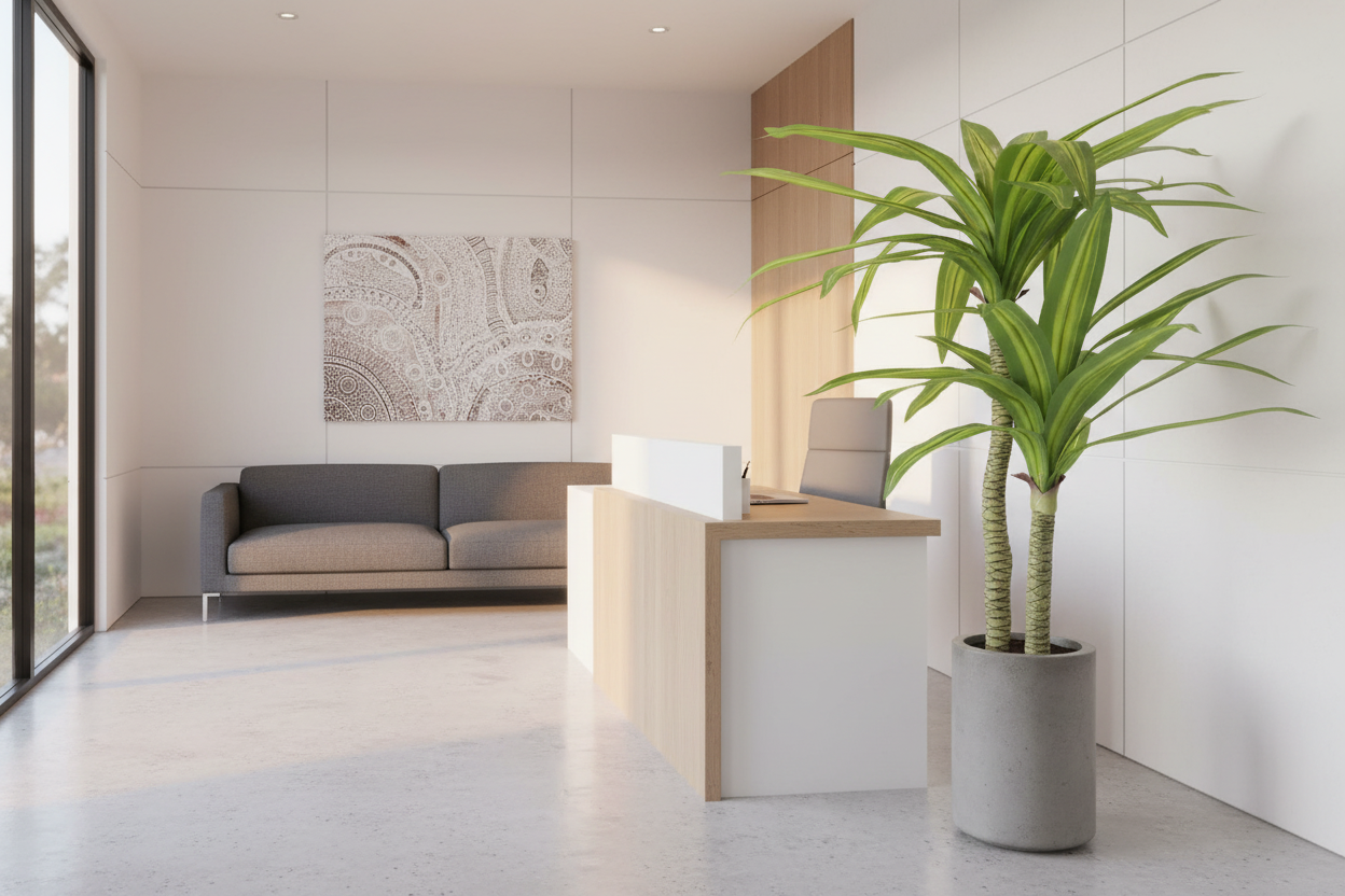 Office reception - cane dracaena