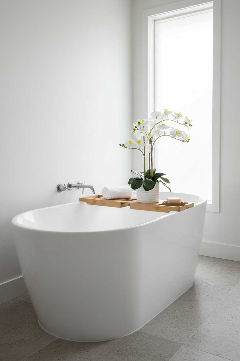Orchid Ribbed Pot – Bathroom