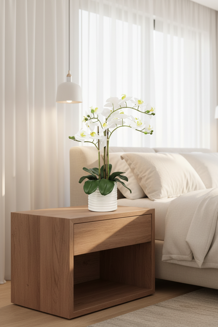 Orchid Ribbed Pot – Bedroom