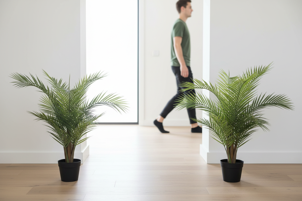 Pair of Areca Palms 80cm in Modern Australian Entryway