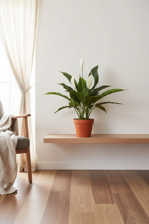 Peace Lily – Timber Shelf